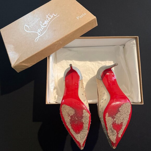 Christian Louboutin Follies Strass Shoes Size 37.5 - Picture 4 of 9